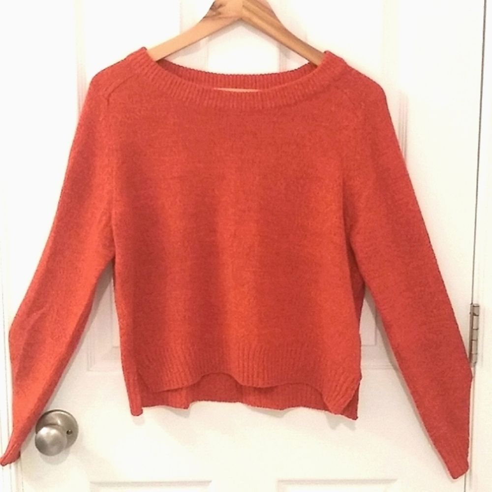 H&M Orange Rustic Knit Cropped Sweater Size M
